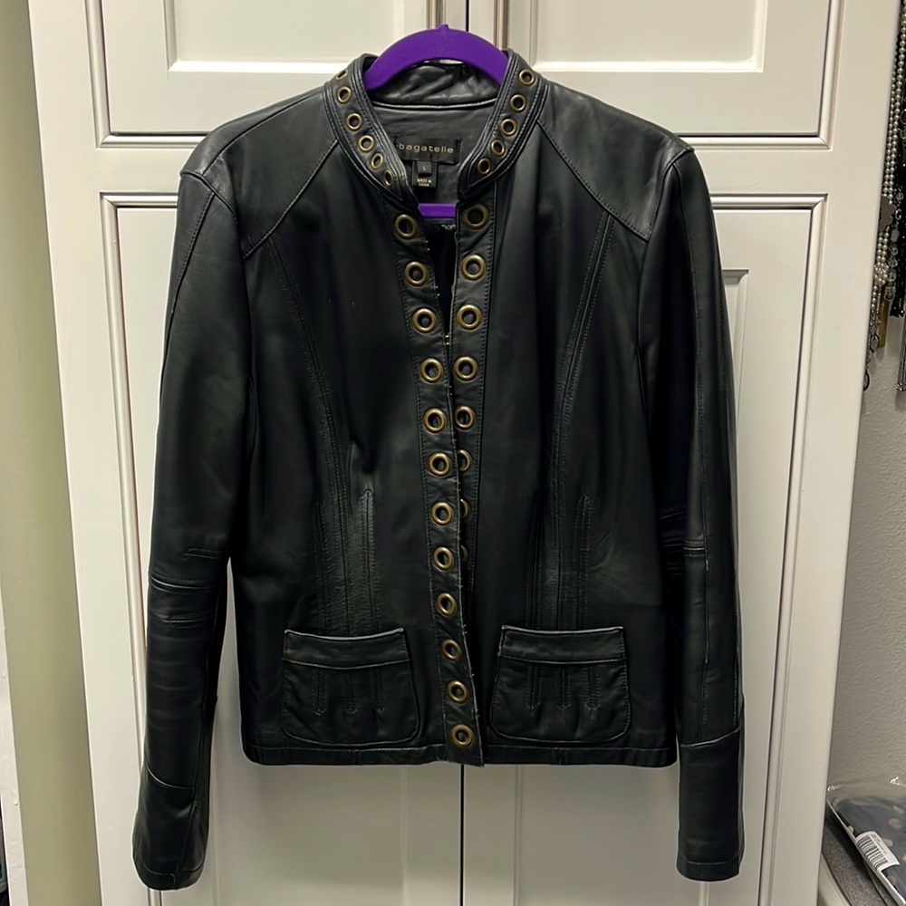 Bagatelle Genuine Leather Jacket with Grommets